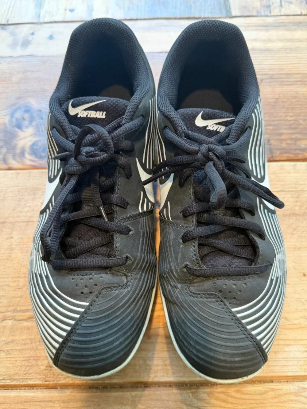 Nike Lunarlon Black White Softball Molded Cleats Size 7.5 AO7985-002